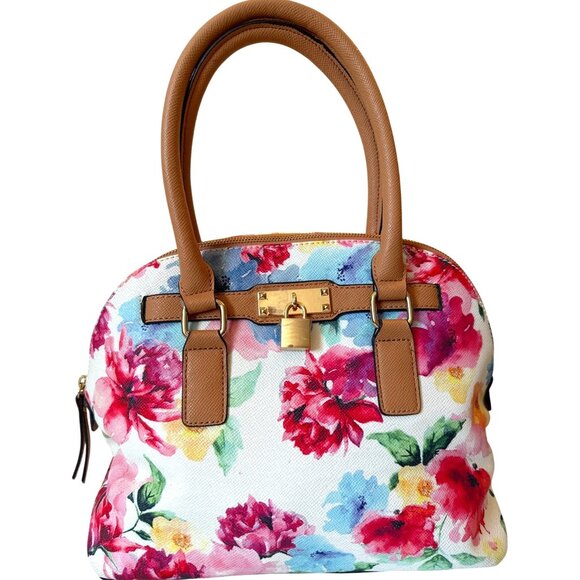 Painterly floral Garden Roses Satchel shoulder bag‎ with strap women OS - Picture 1 of 9